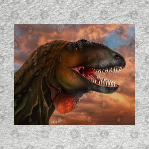 Carcharodontosaurus saharicus Paleoart by saradrawspaleo